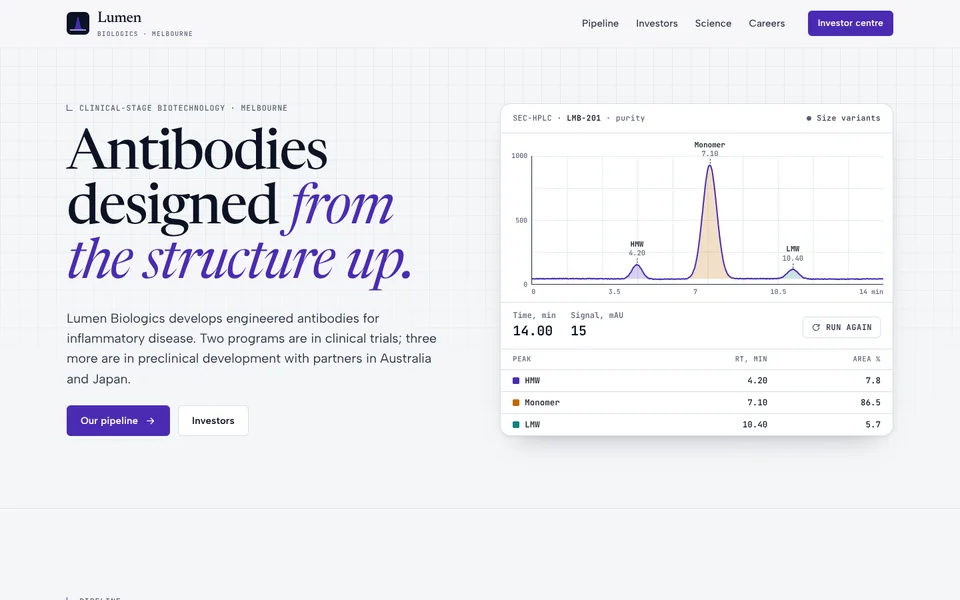 Lumen Biologics example site