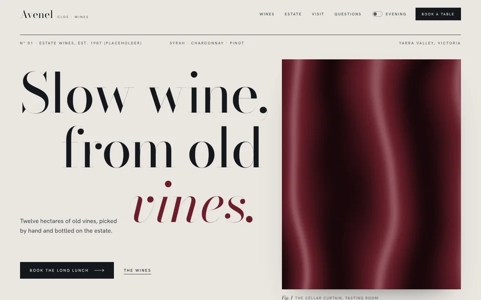 Clos Avenel example site