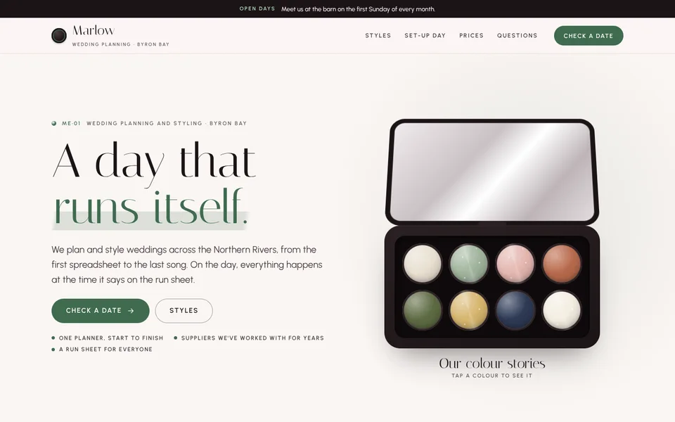 Marlow Events example site