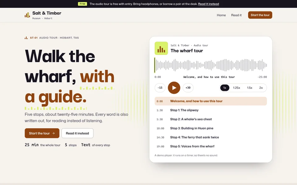 Salt & Timber example site
