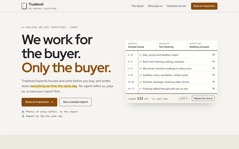 Truelevel example site