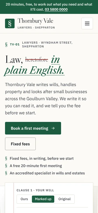 Clause template on a phone