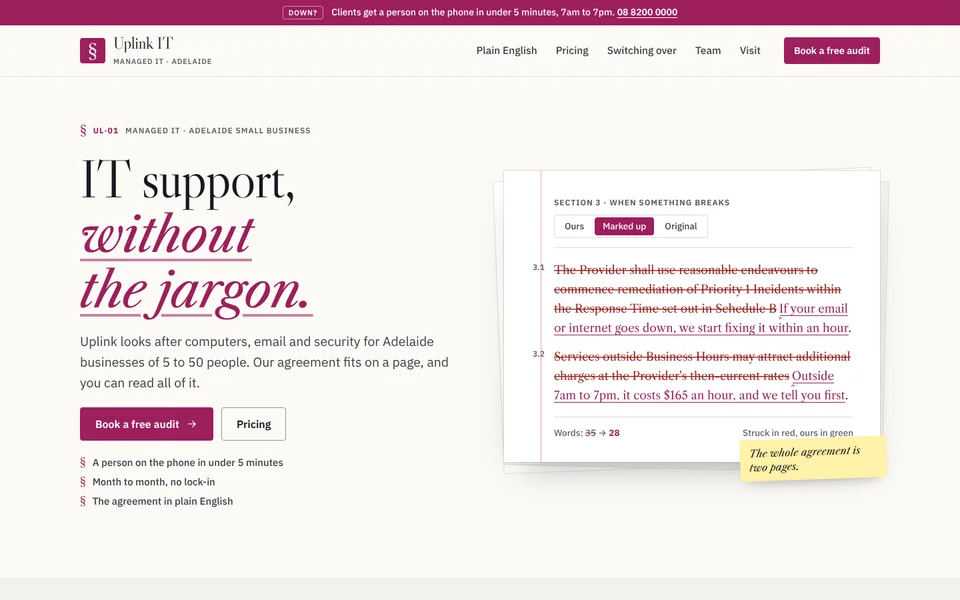 Uplink IT example site