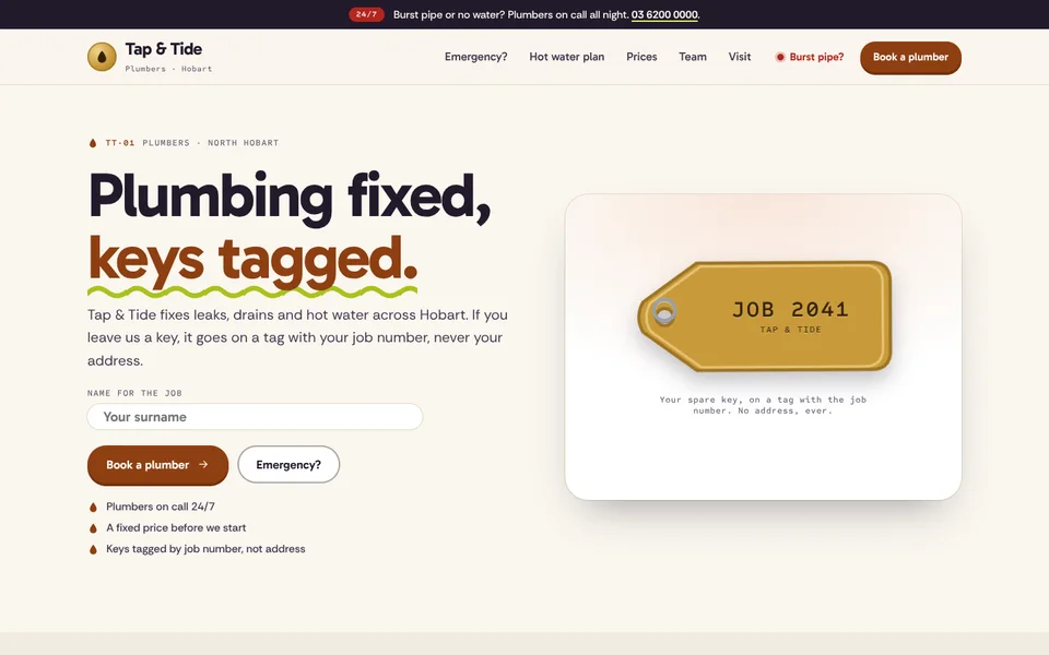 Tap & Tide example site