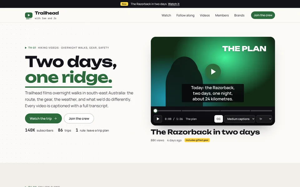 Trailhead example site