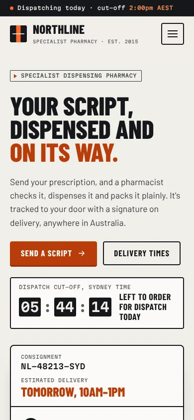Dispatch template on a phone