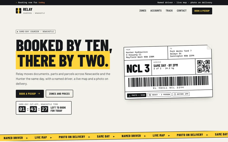 Relay Couriers example site