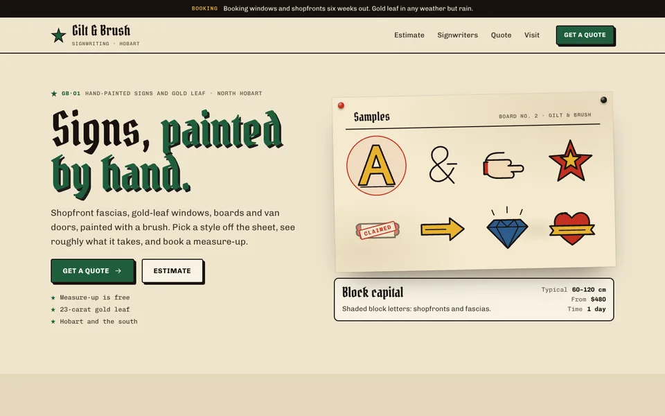 Gilt & Brush example site