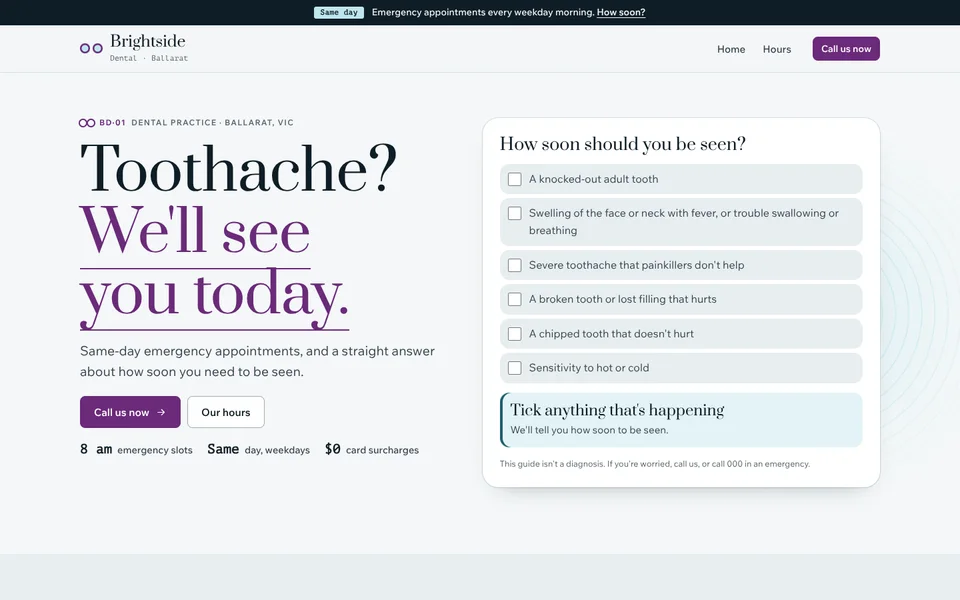 Brightside Dental example site