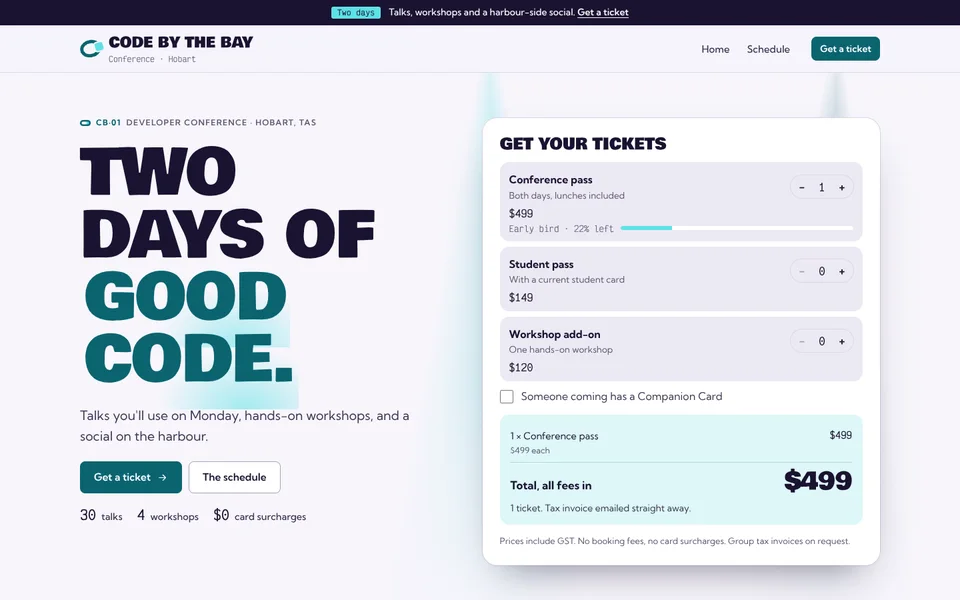 Code by the Bay example site