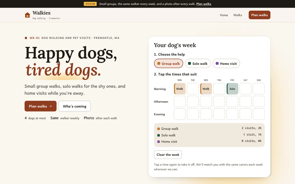 Walkies example site
