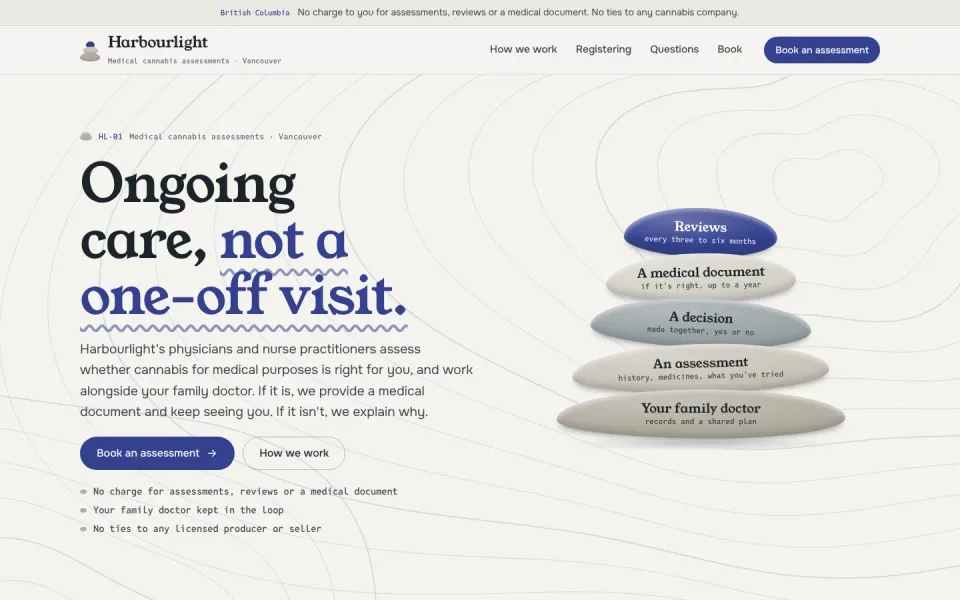 Harbourlight Clinic template, home page