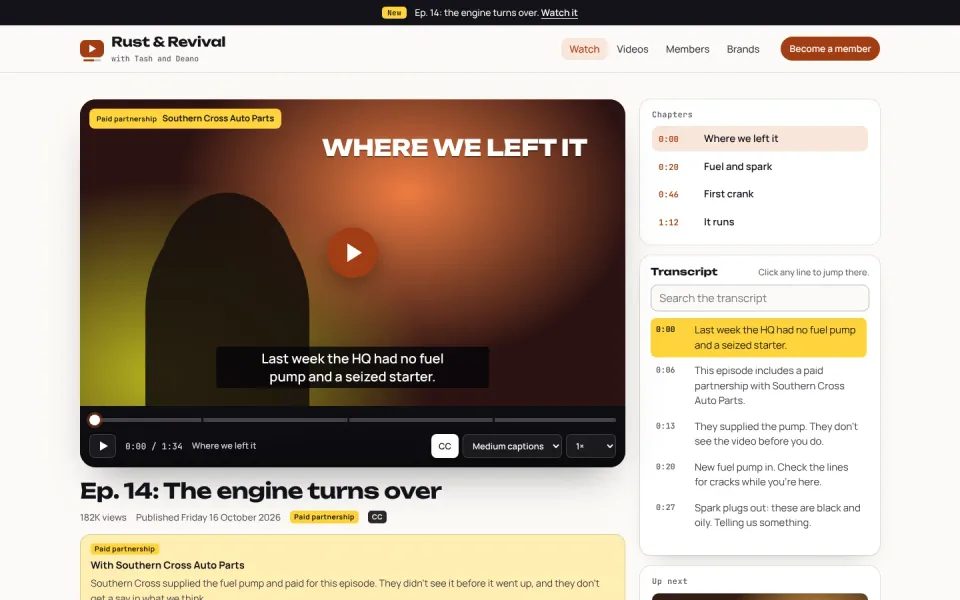 An inside page of the Rust & Revival template