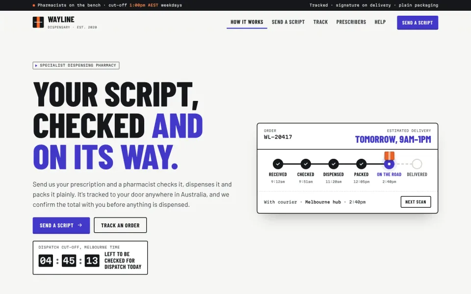 Wayline Dispensary template, home page