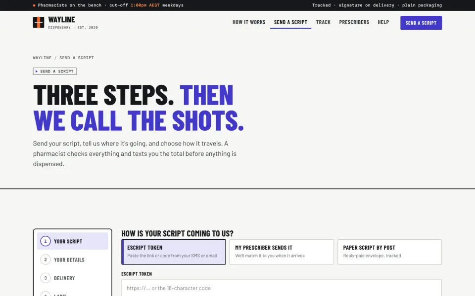 An inside page of the Wayline Dispensary template