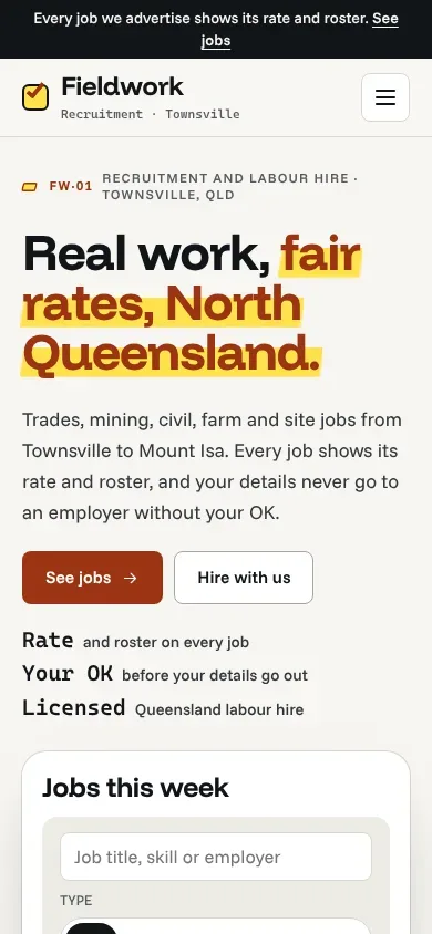 Fieldwork Recruitment template on a phone
