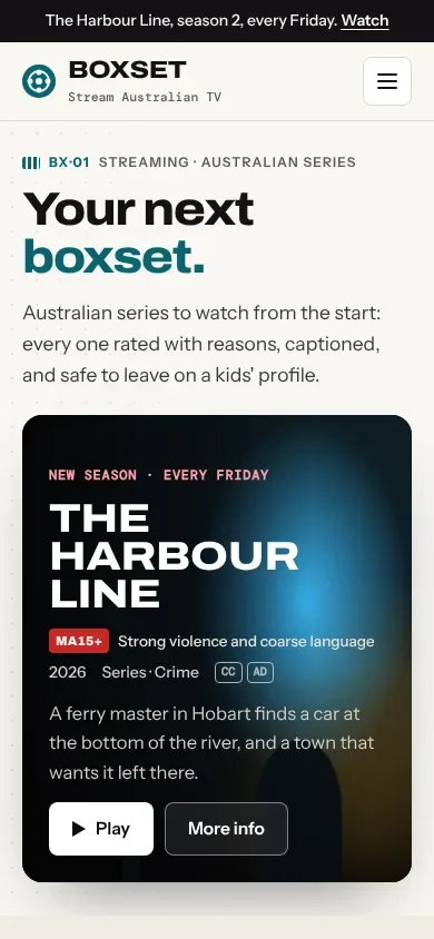 Boxset template on a phone
