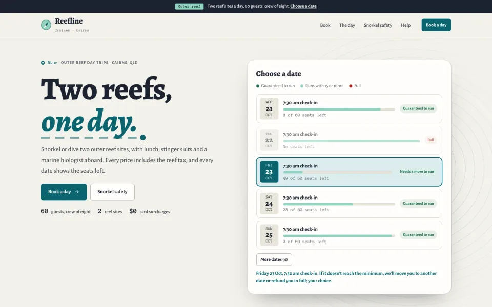 Reefline template, home page