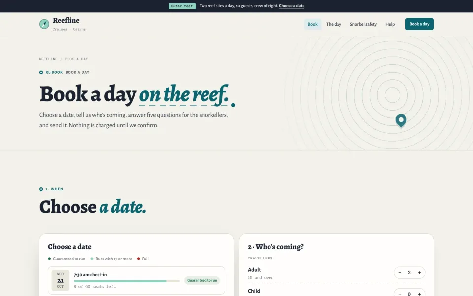 An inside page of the Reefline template