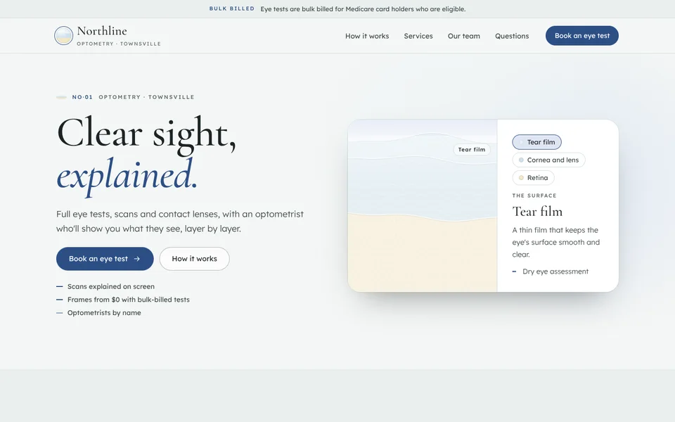 Northline Optometry example site