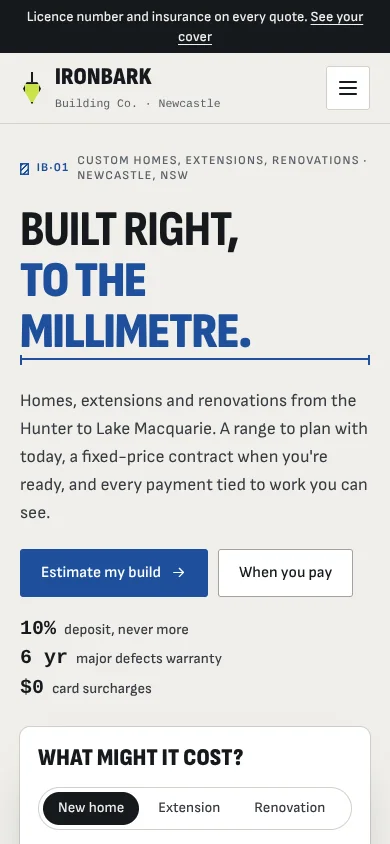 Plumbline template on a phone