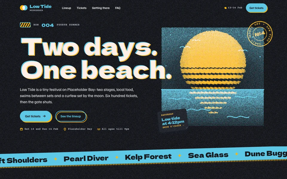 Low Tide Weekender example site