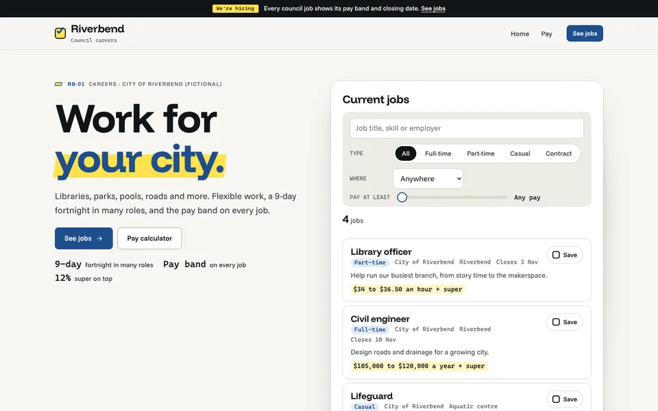 City of Riverbend example site