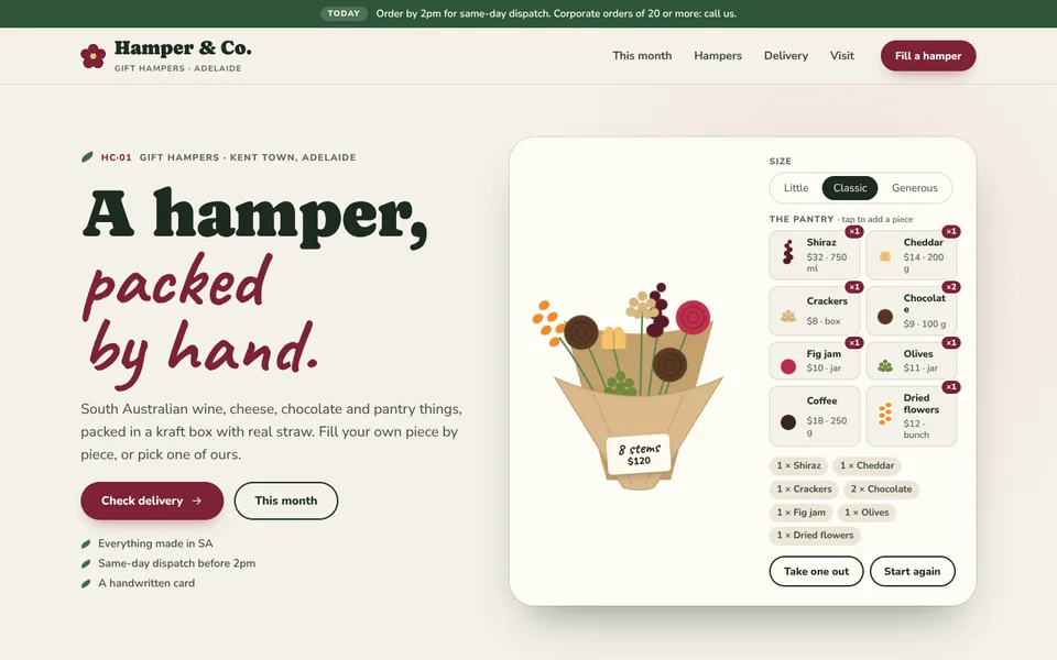 Hamper & Co. example site
