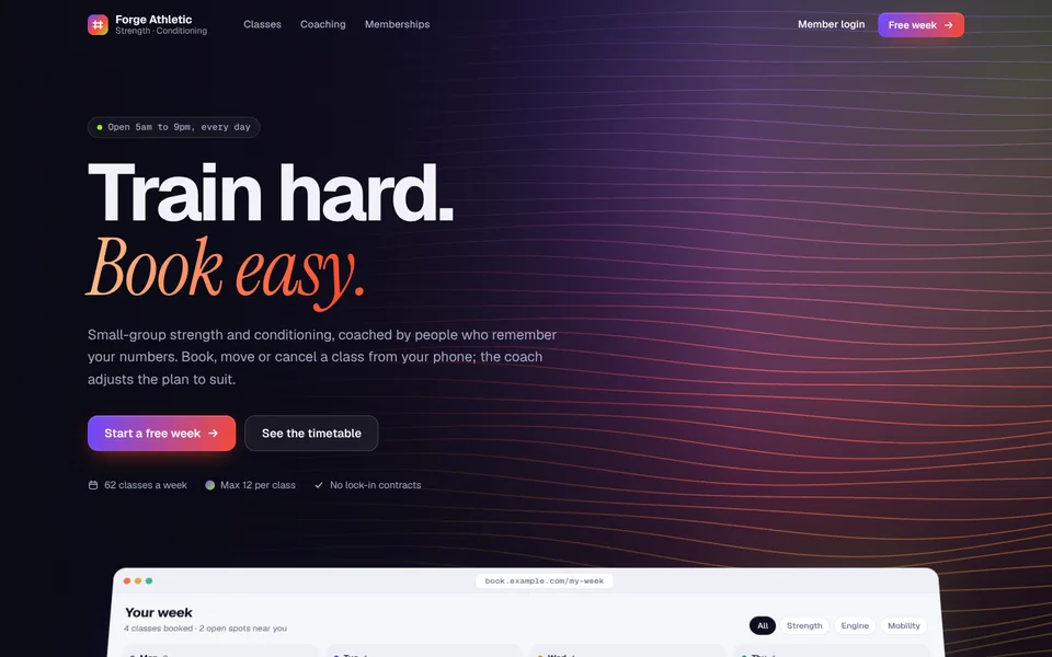 Forge Athletic example site