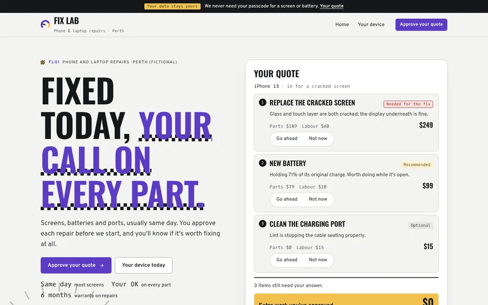 Fix Lab example site