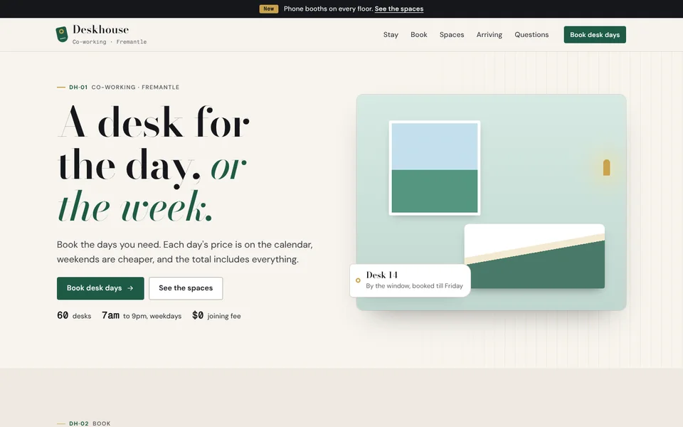 Deskhouse example site